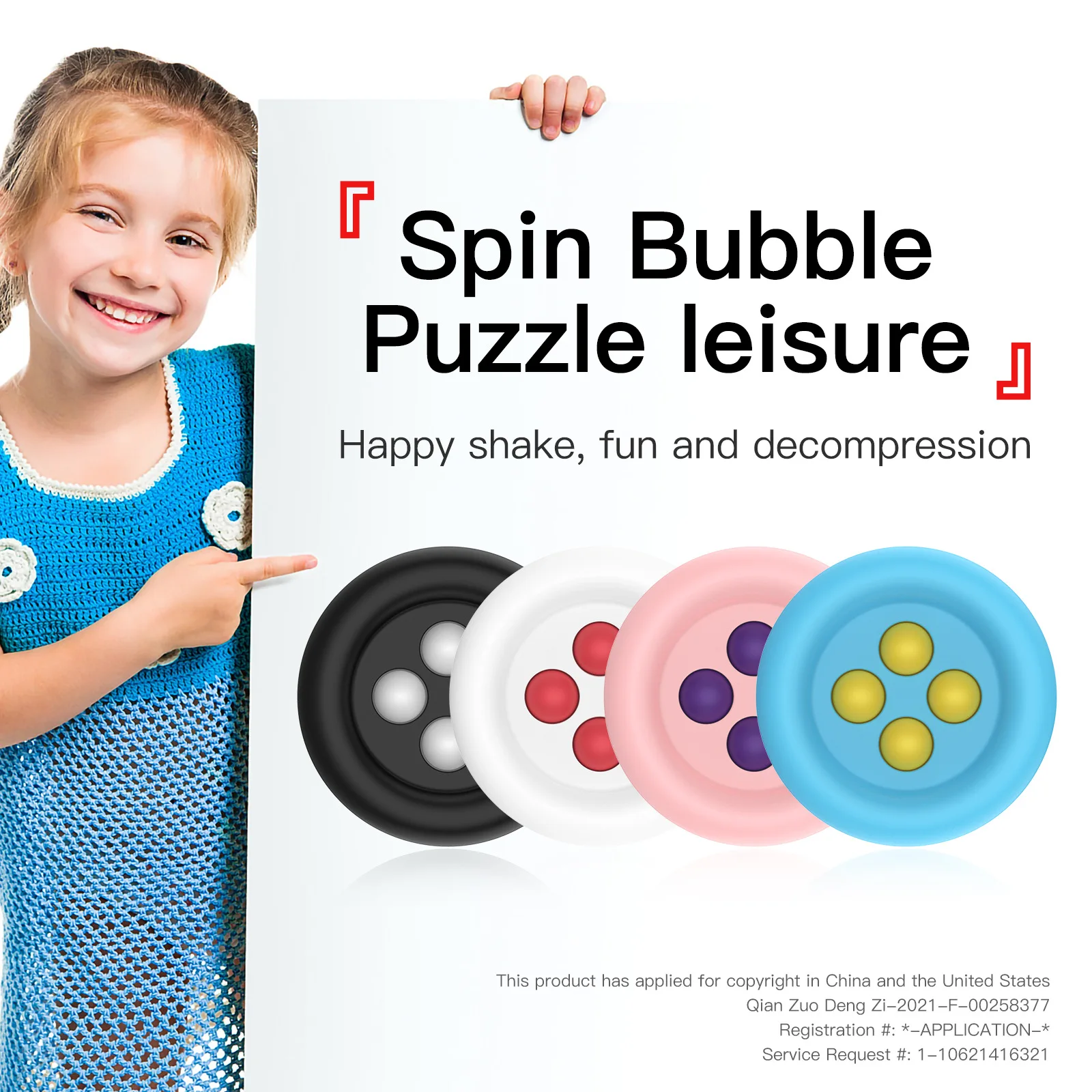 Pop Fidget punk estr&eacute;s juguete de empuje de burbuja juguetes anti estr&eacute;s adultos y ni&ntilde;os sensorial juguetes aliviar Gyro-0
