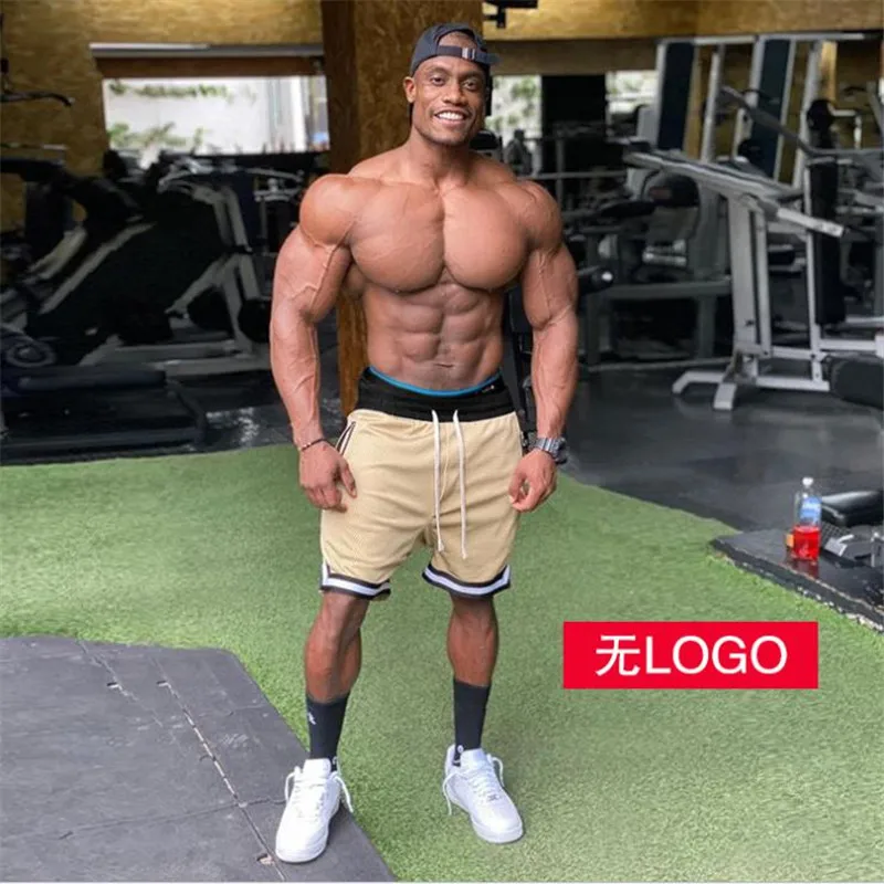 Summer new sports shorts male muscle brother thin mesh running breathable fitness pants five minutes | Мужская одежда