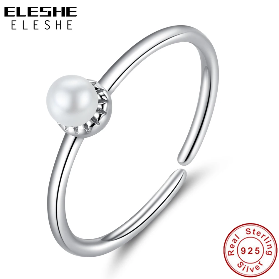 Женское регулируемое кольцо из серебра 925 пробы с искусственным жемчугом|Кольца|