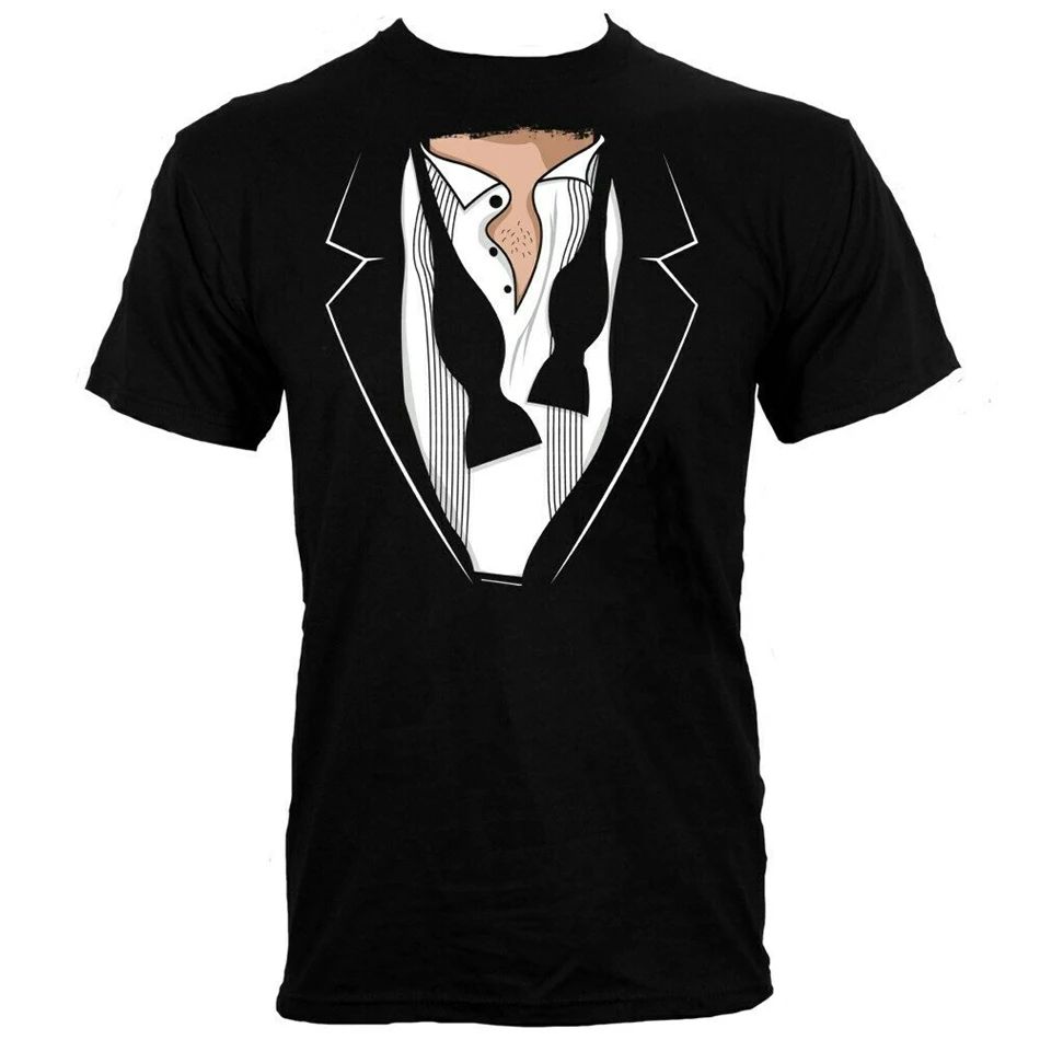 Мужская футболка Открытый смокинг черный Diy Prited новый модный дизайн для мужчин и