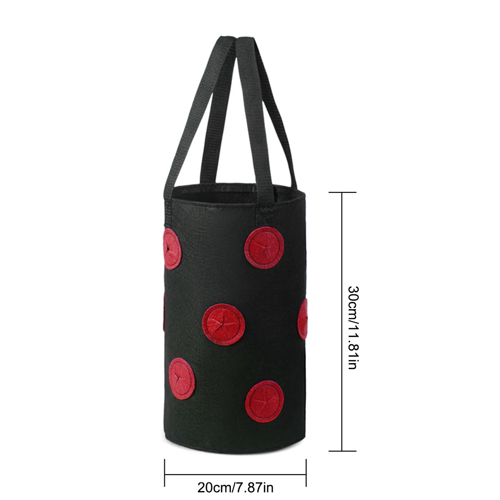 

Hanging Strawberry Planting Bag Strawberry Grow Container Bag Thicken Garden Pot Plant Grow Bag With Visualization Pockets