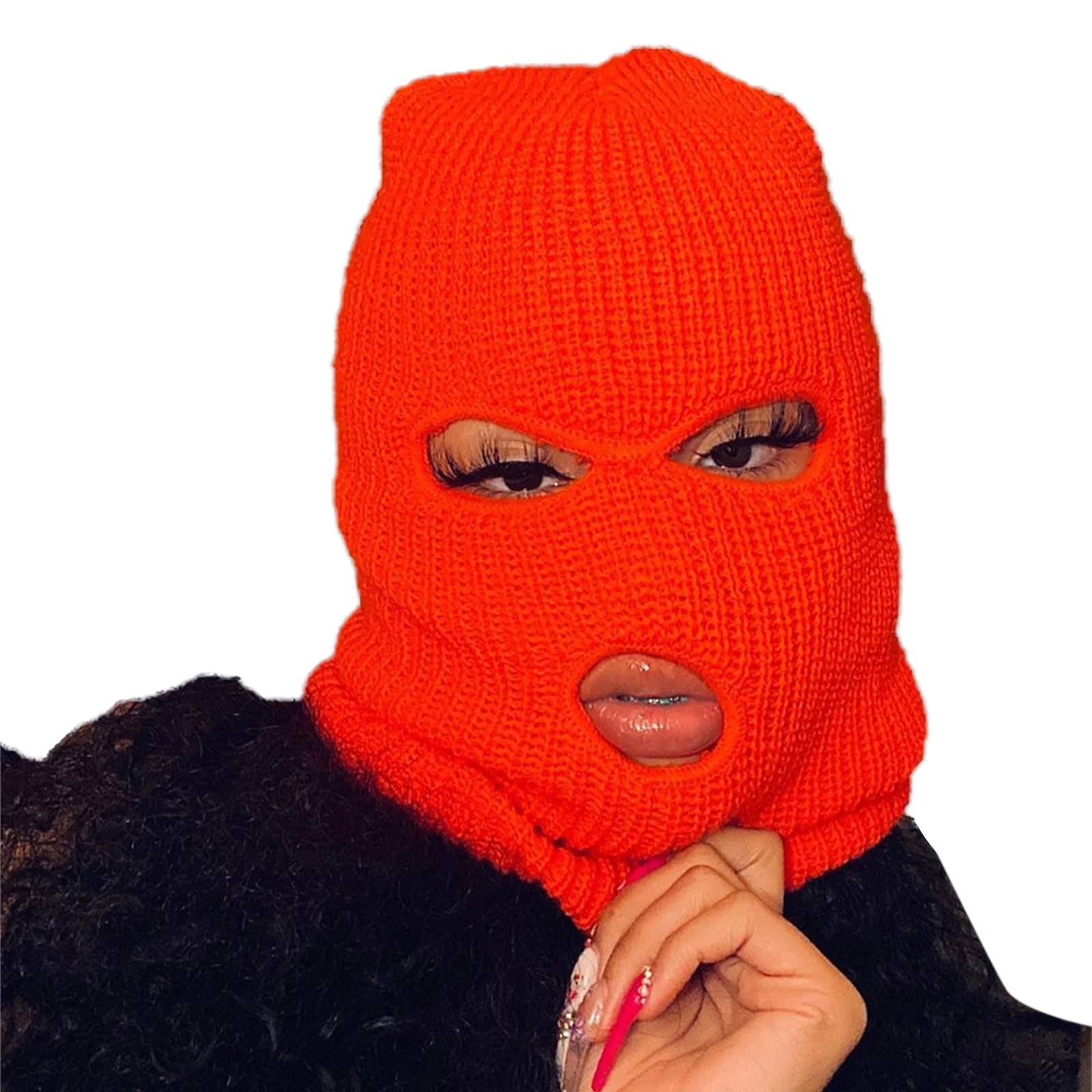

3 Hole Beanie Full Face Cover Balaclava Mask Ski Knitted Mask for Adult Supplies Multiple Colors Available