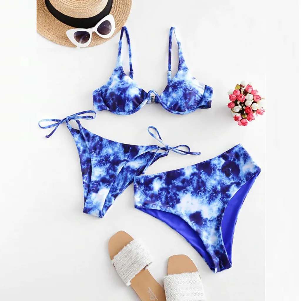 Домашний и гнездовой купальник сексуальный комплект бикини женское с принтом из