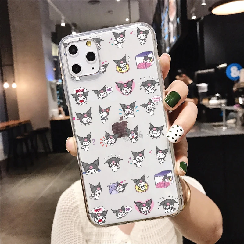 TPU Kuromi милый прозрачный мягкий силиконовый чехол для телефона из ТПУ для iPhone 5 SE 6s 7 8 Plus X XR XS Max 11 11Pro 11Pro Max - Цвет: TPU