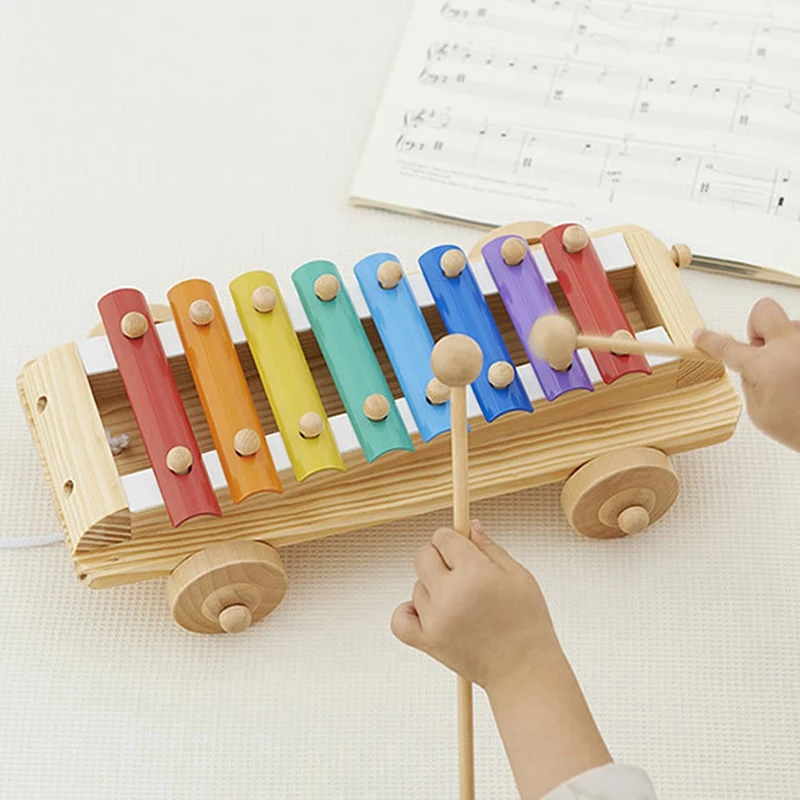 

Eight-Color and Eight-Tone Children's Toy Wooden Knocking Piano Toddler Educational Toys Musical Toys Kids Music