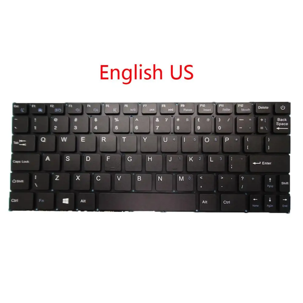 Laptop US RU Keyboard DK258E 342580016 YXT-NB92-10 English US Russia RU Black Without Frame New