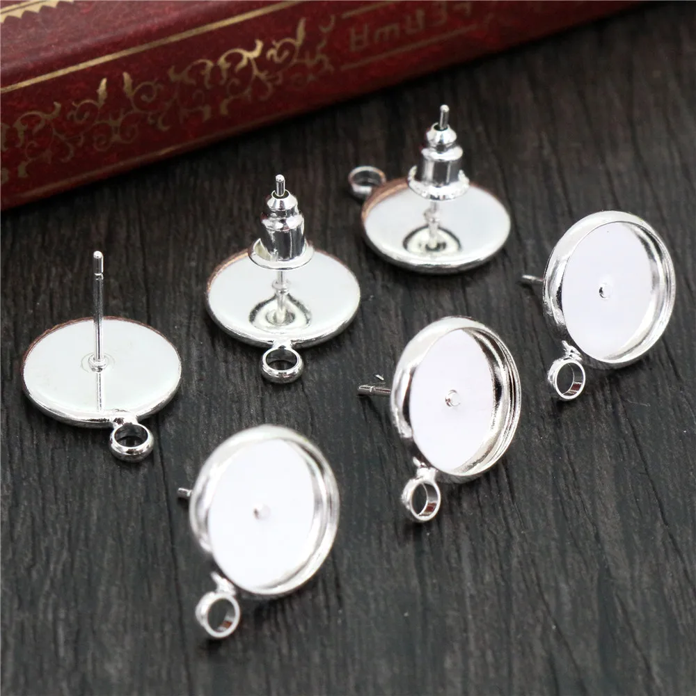 10 мм шт./лот два стиля 3 цвета покрытые серьги гвоздики пустые/Базовые подходят