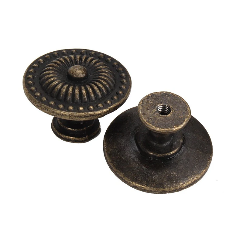 Декоративные винтажные круглые пуговицы для мебели бронзовая ручка шкафа ящика