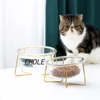 free customized pet name personalized dog cats pets name glass non slip cat bowl dog food water feeder pet drinking dish