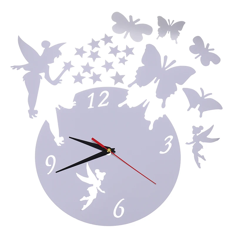 New Home Decoration Acrylic 3d Mirror Clocks Safe Modern Design Quartz Wall Clock Watch Sticker Horse Butterfly | Дом и сад