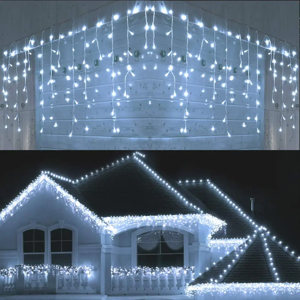 Christmas Garland LED Curtain Icicle String Lights 3.5m 100 Leds Indoor Outdoor Drop Party Garden Decorative Fairy Light | Освещение