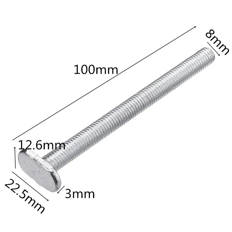 

10pcs M8x100mm T-Slider Nut Bolts For 30 Series Miter Track Slot T-T-Track Tool