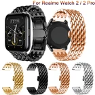 Ремешок из нержавеющей стали для Realme Watch 2  2 Pro, сменный Браслет из металлического сплава для часов Realme Watch S, браслет на запястье