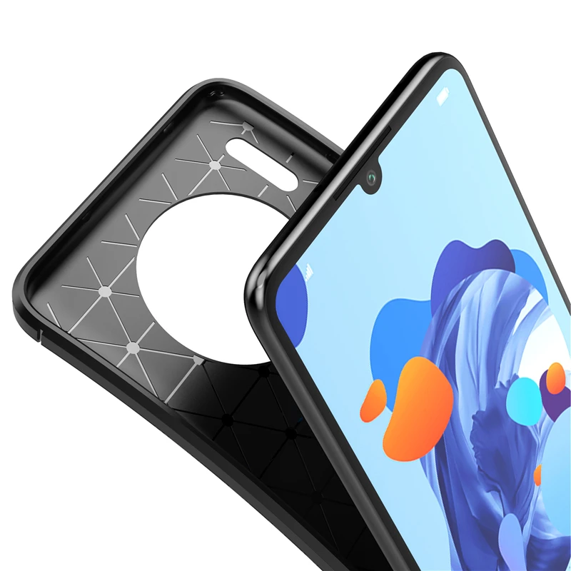 Чехол для Huawei Mate 30 Pro роскошный чехол из волокнистой кожи деловая задняя крышка