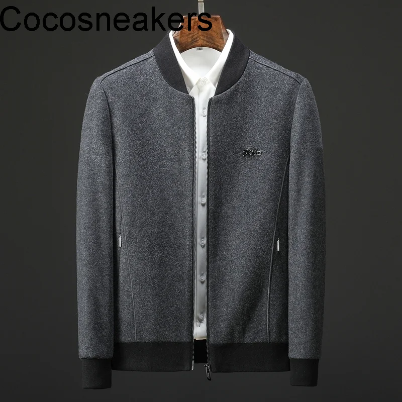 

Collection cattle goods autumn and winter thickened warm wool jacket men's fashion leisure baseball collar wool jacket men's