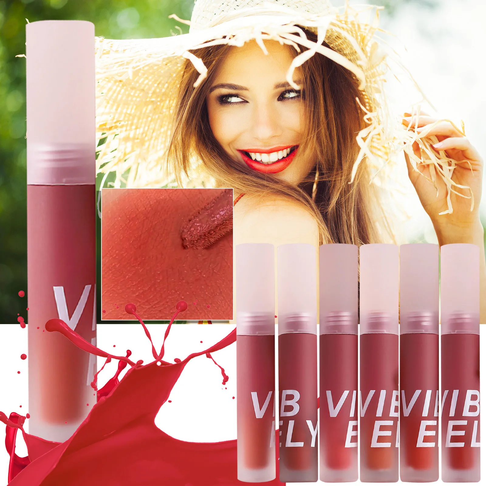 

Soft Smoke Matte Velvet Matte Waterproof Long-lasting Whitening Lip Glaze Lasting Waterproof Easy To Color Lipstick