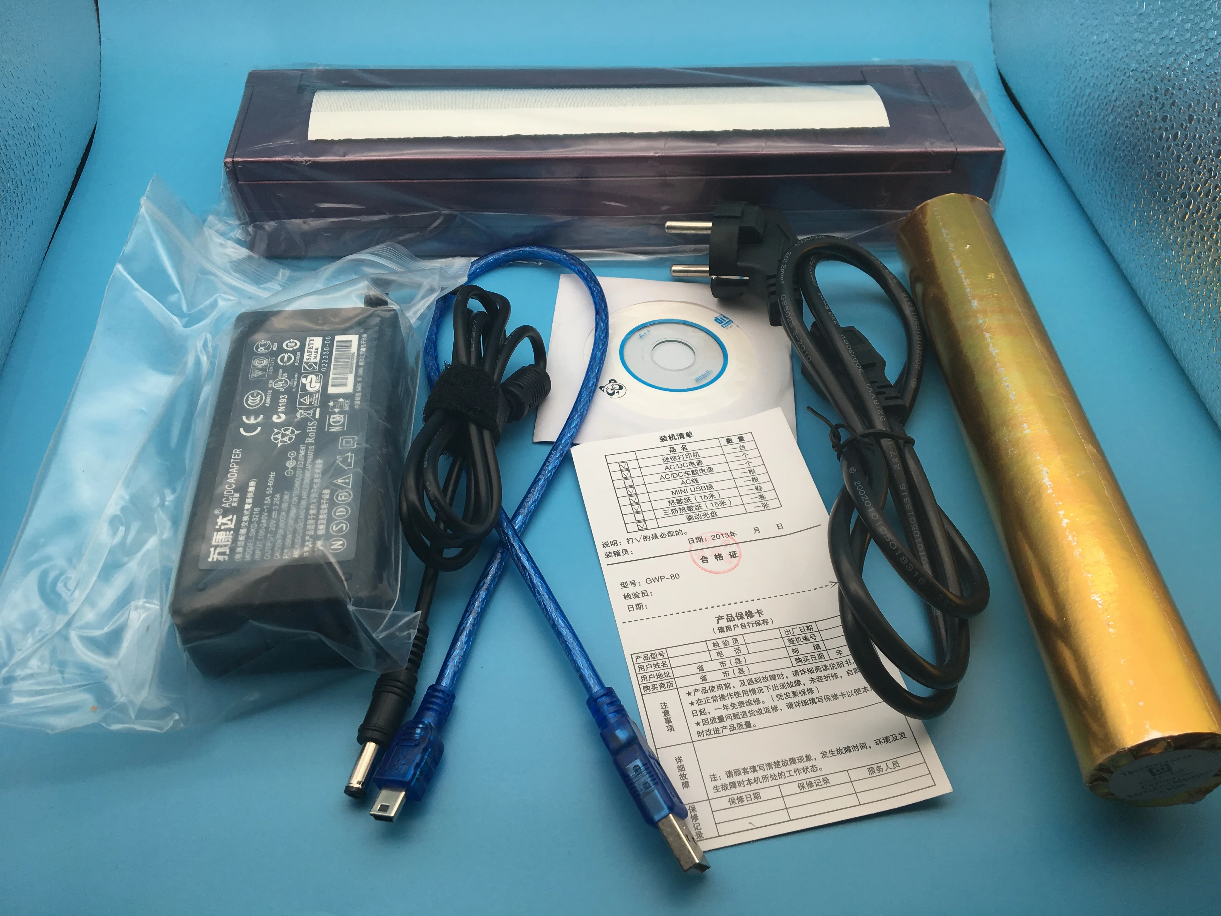 Портативный мини принтер A4 термопринтер с USB подключением без картриджей печать