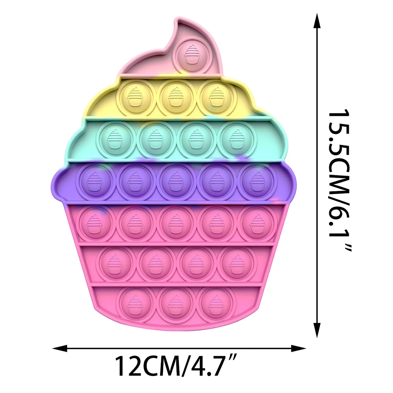 

Push It Bubble Rainbow Fidget Sensory Toy Autism Special Needs Stress Reliever Toy Simple Dimple Antistress Ice Cream Toys