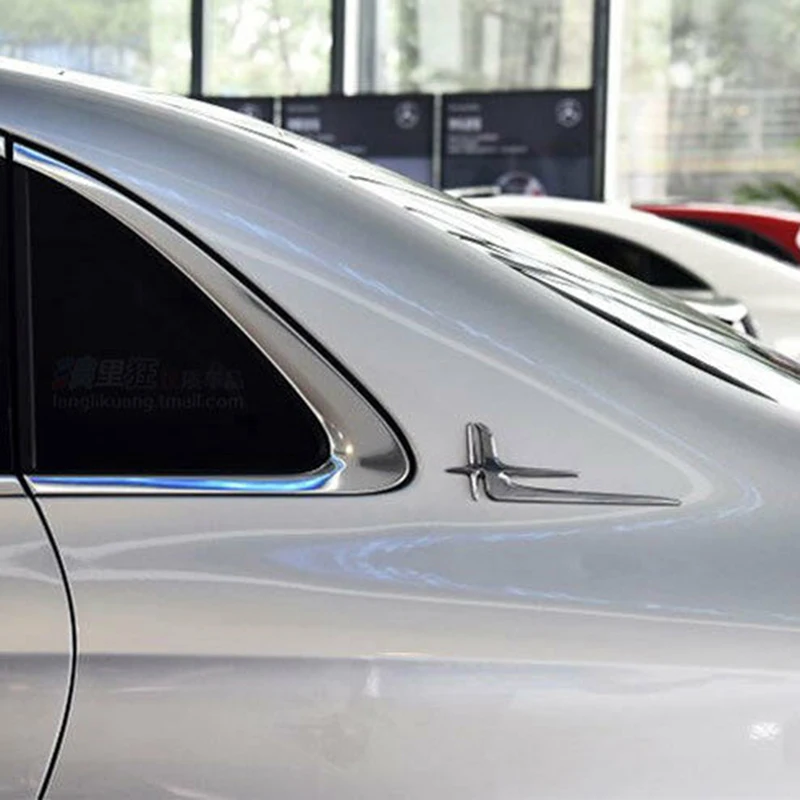 Набор удлиненных стандартных наклеек 2 шт. для Mercedes Benz E C Class W205 W213 ABS серебряные