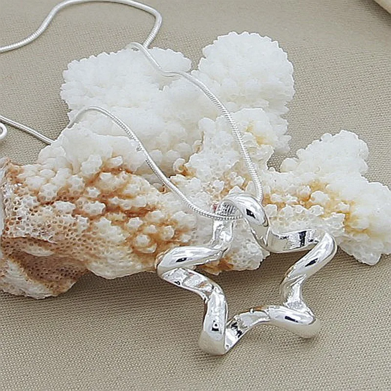 Хит продаж 925 Серебряное ювелирное Брендовое ожерелье 18 дюймов модное женское с