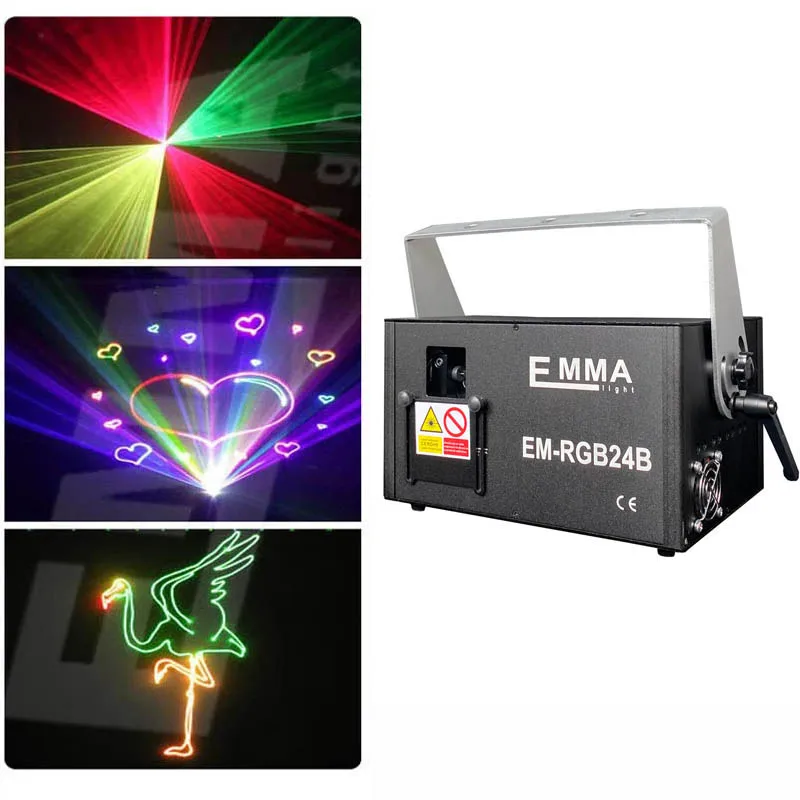 Новый 1500 мВт 1,5 Ватт RGB лазер Dj Disco 3D эффект SD программа карта ILDA 24CH DMX Анимационный сканер Шоу Сценическое освещение.