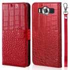 Новый деловой кожаный чехол с откидной крышкой для Microsoft Nokia Lumia 535 540 550 640 650 950 Lumia 730 850, чехол с Отделом портмоне под крокодиловую кожу
