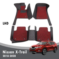 car floor mats for nissan x trail xtrail 2020 2019 2018 carpets luxury double layer wire loop interior accessories waterproof