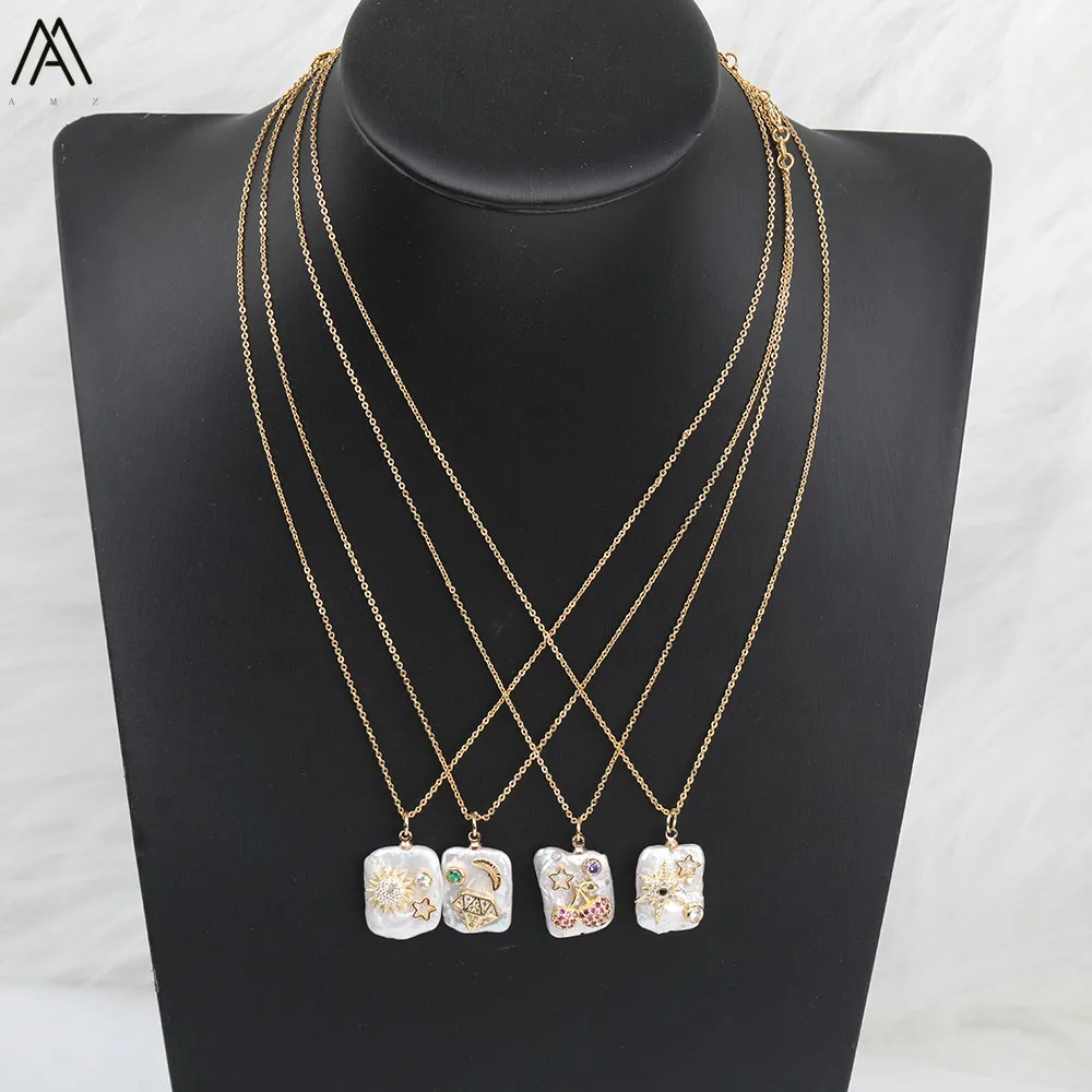 Нежные женские прямоугольные бусины барочного жемчуга украшенные разноцветными