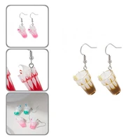 1 pair dangle earrings ice cream cup accessory exquisite korean style delicate hook earrings earrings for party