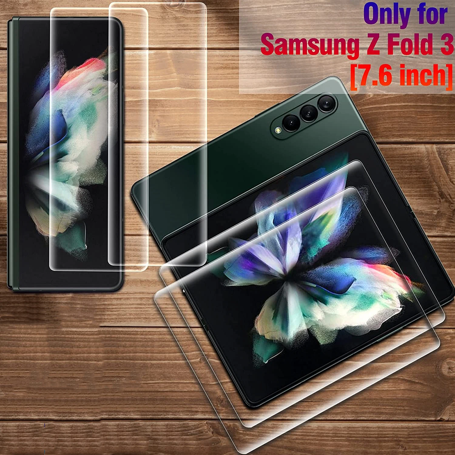 for samsung galaxy z fold 3 5g full coverage hydrogel soft hd screen protector outside inside protective film on for z fold3 free global shipping
