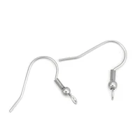 doreenbeads fashion 304 stainless steel ear wire hooks earring findings silver color jewelry diy w loop 22mm x 20mm 10 pcs
