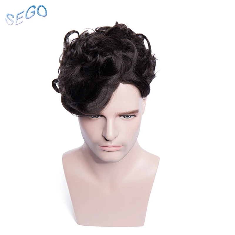 SEGO 8 &quotx 10" моно & Кружева ПУ мужские Toupee человеческие системы замещения волос
