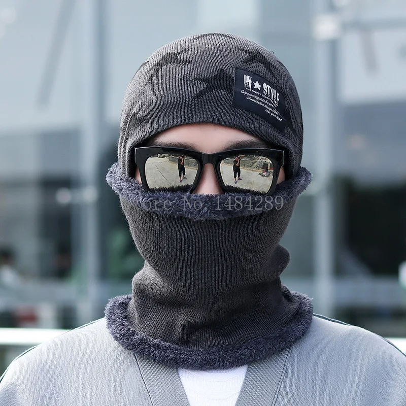 Новые детские зимние теплые вязаные шапки с шарфами унисекс утолщенные