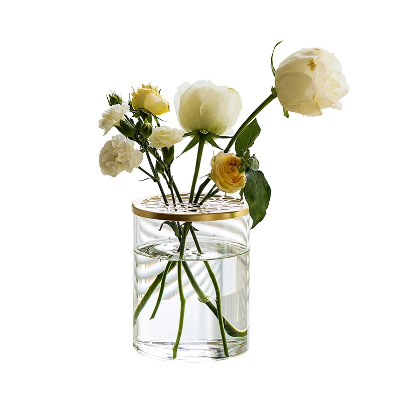 

Europe Round Mini Glass Vase Transparent Hydroponic Bottle Container Green Dill Flower Pot Homes Decoration Accessories