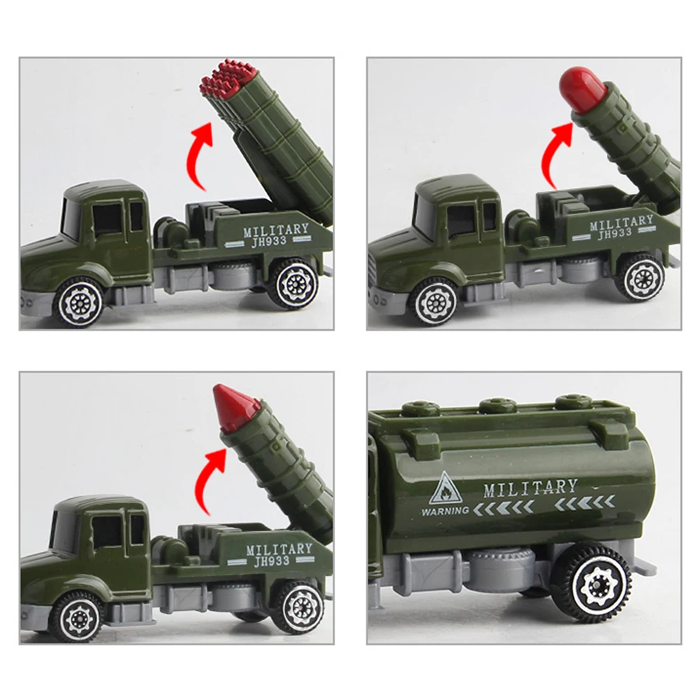 

1:64 5PCS Die-cast Military Vehicles Set Alloy Metal Mini Army Truck Models Car Toy brightly
