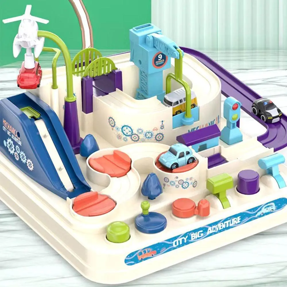 

Racing Rail Car Model Racing Educational Toys Children Track Car Adventure Game Brain Game Mechanical Interactive Train Toy