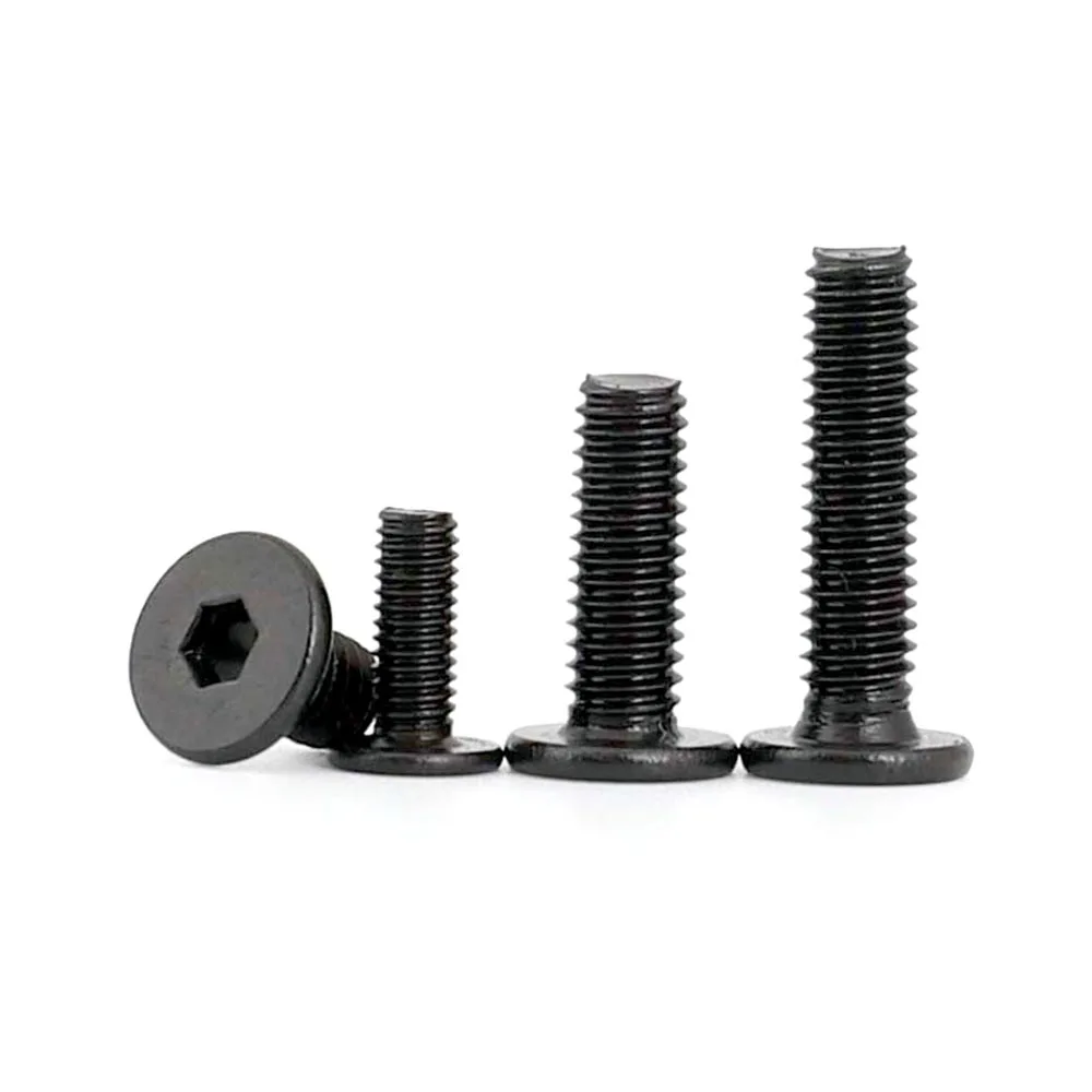 

10/50Pcs M2 M2.5 M3 M4 M5 M6 Black 304 Stainless Steel Allen Hexagon Ultrathin Head Bolt Hex Socket Thin Flat Wafer Head Screw