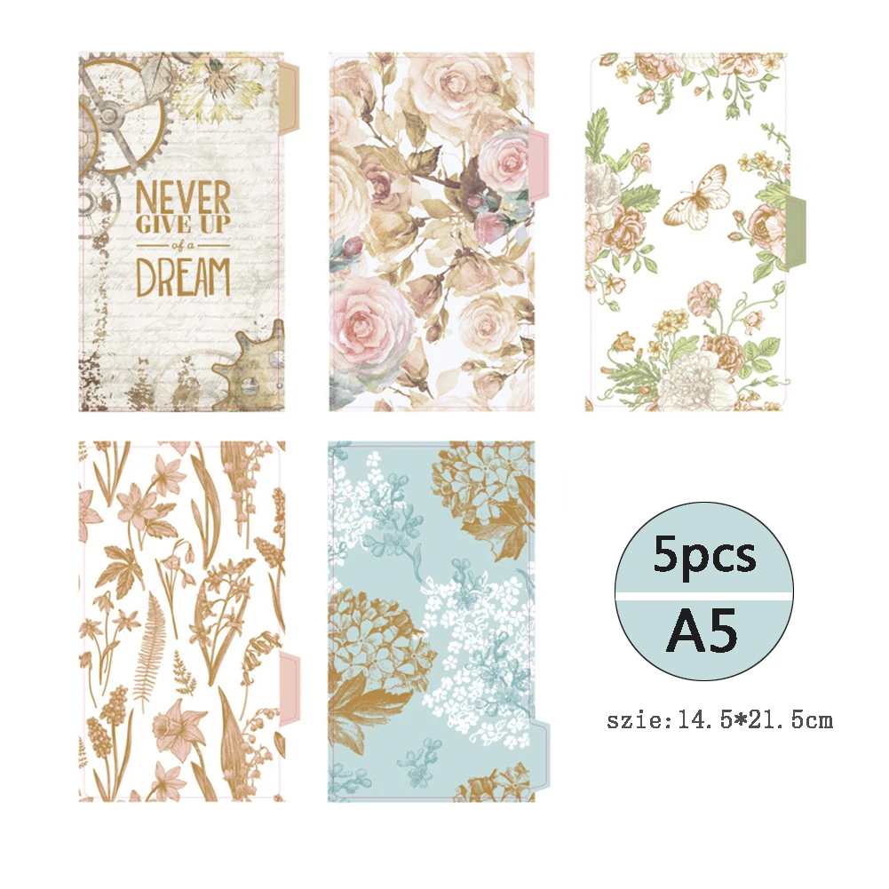 5 шт. A5/A6 цветная Милая записки книжный индексный разделитель обложки страниц 6