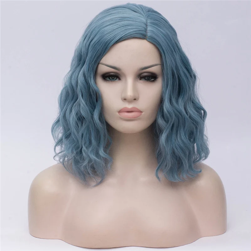 MSI Wigs женские розовые парики Короткие вьющиеся термостойкие 14 дюймов Синтетические волосы зеленый парик для черно-белых женщин косплей боб парики