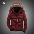 Мужская парка с меховым капюшоном, зимняя приталенная утепленная куртка на флисе, брендовая теплая верхняя одежда, 2018