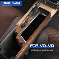 car styling for volvo s90 peach wood grain decoration electronic handbrake gear rear air conditioning decoration car accessories