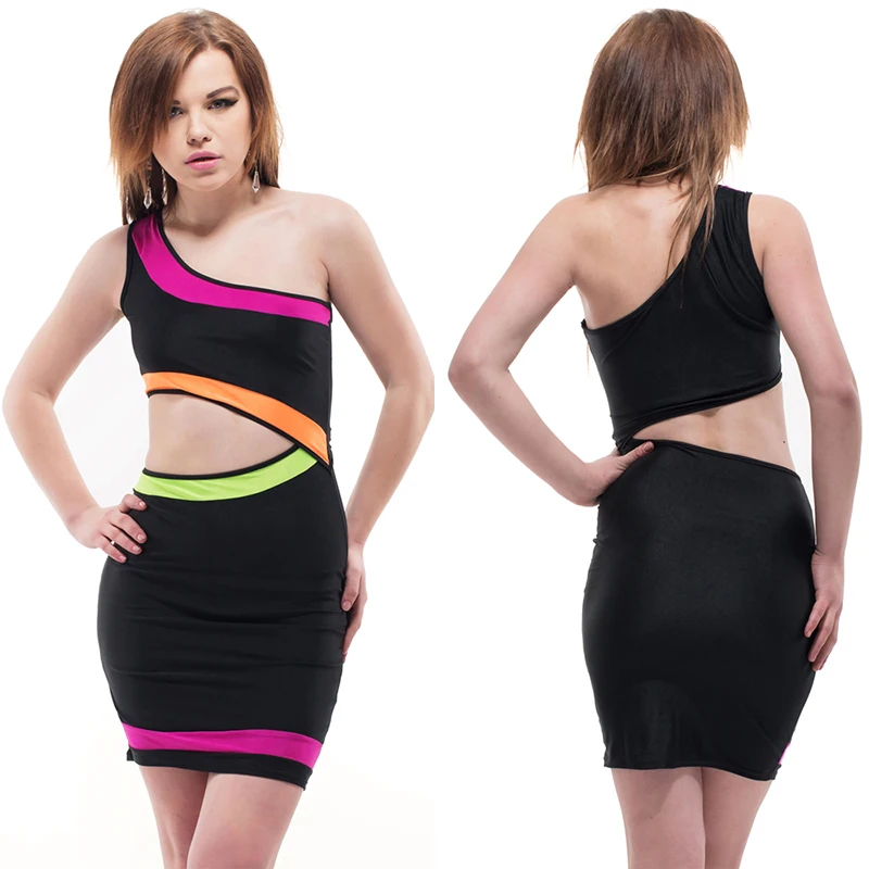 Сексуальное Бандажное платье на одно плечо без рукавов Короткое облегающее