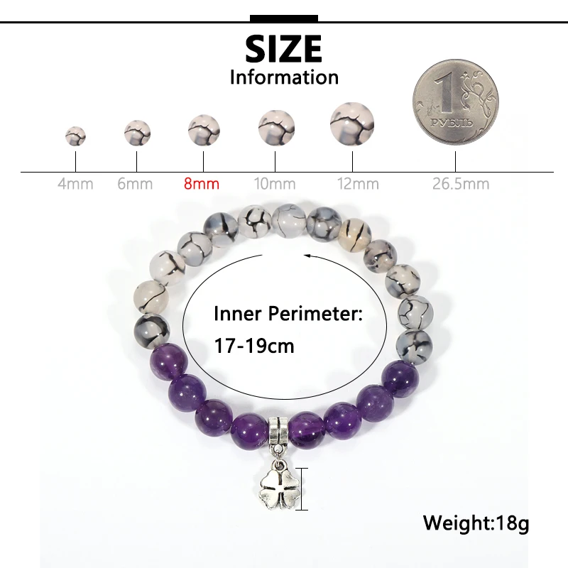 Для женщин и девочек из натурального камня розовый браслет пурпурных кристаллов