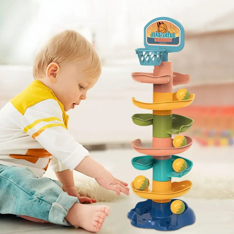 

Stacking Blocks Montessori Toys for Babies Boys Girls 2 to 4 Years Old Basketball Ball Game for Children Birthday Gift 36 Months
