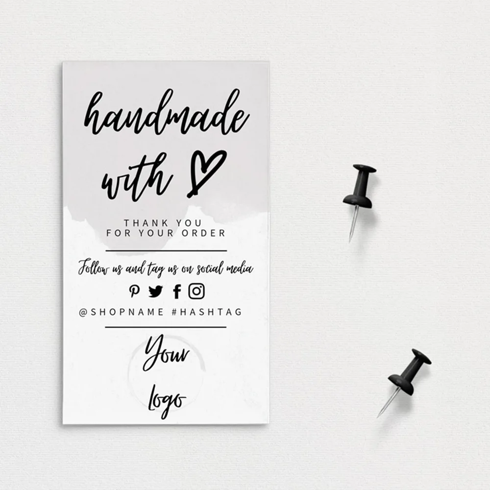 Custom Small Business Insert card Simple Shop Packaging Card Template with Your Logo | Дом и сад