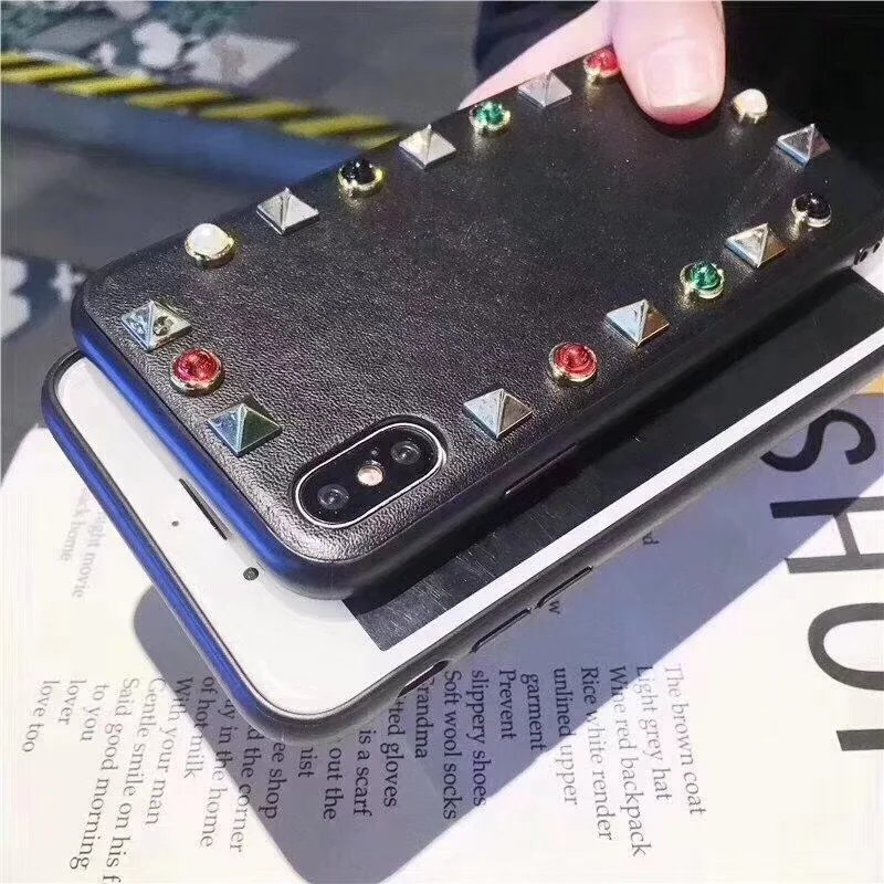 Роскошный кожаный чехол с шипами и заклепками красочные ювелирное Чехол для