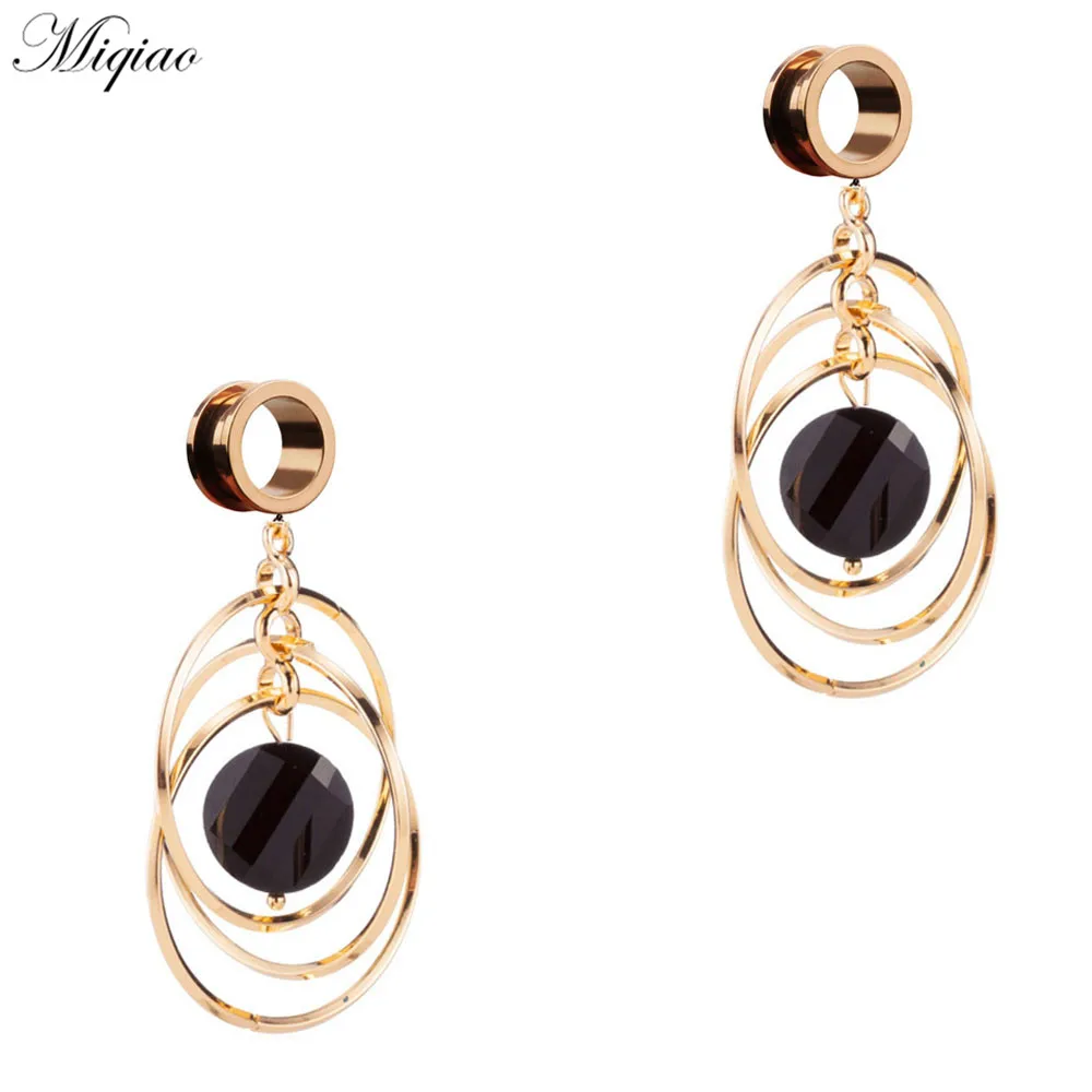 

Miqiao 2pcs Explosive New Product Stainless Steel Multi-circle Ring Pulley Ear Expander Exquisite Piercing Jewelry