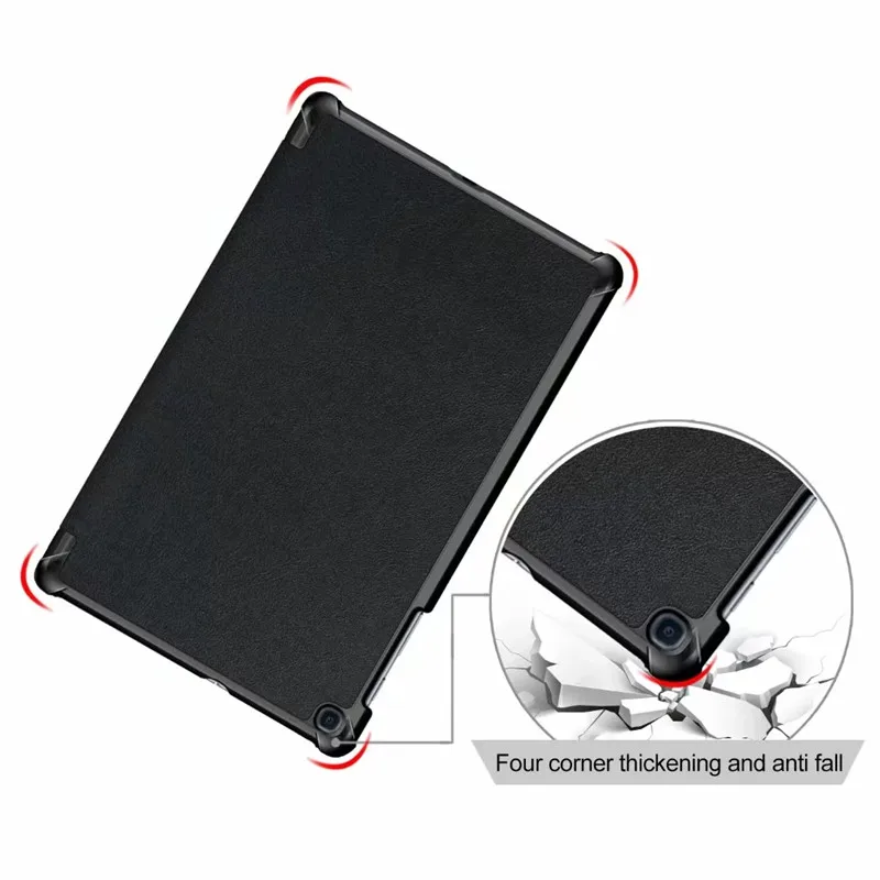 SM T515 T510 Tri-Folding Folio PU Leather Case Stand for Samsung tab a 10.1 2019 Case Cover images - 6