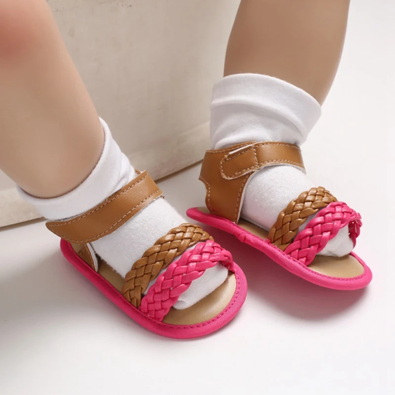 

Baby Girl Sandals Anti-slip Shoes PU Princess Toddler Girls Shoes Soft Sandals