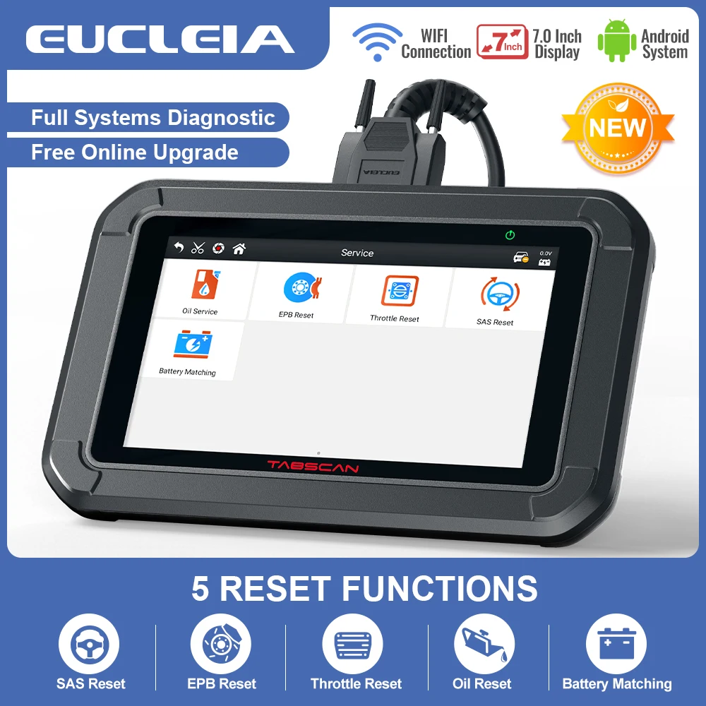 

EUCLEIA X7 OBD2 Car Diagnostic Tool Full System Code Reader EPB DPF SAS Oil Reset ABS AC Professional OBD 2 Automotive Scanner